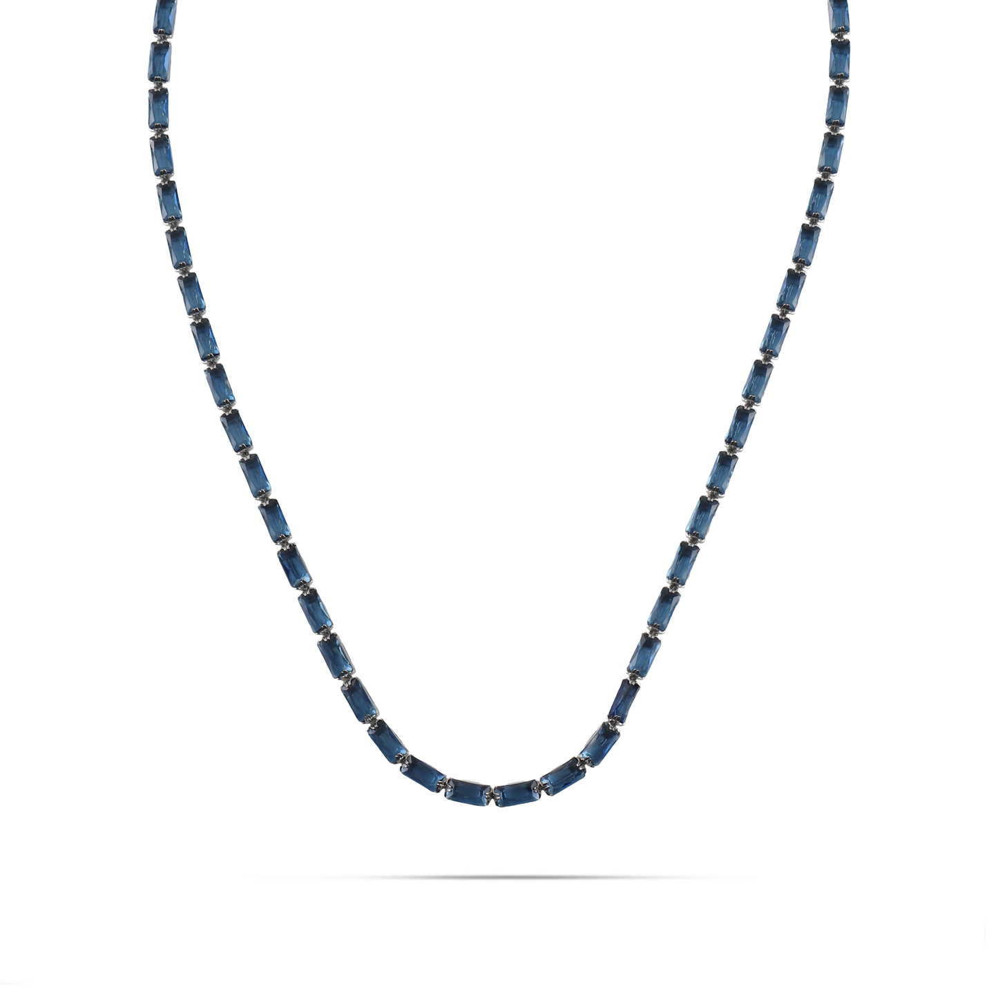 Κολιέ με πέτρες ζιργκόν Mar and Mar Liliana (Blue) Silver από ανοξείδωτο ατσάλι