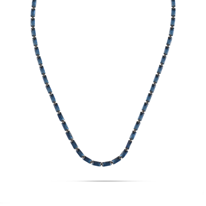 Κολιέ με πέτρες ζιργκόν Mar and Mar Liliana (Blue) Silver από ανοξείδωτο ατσάλι