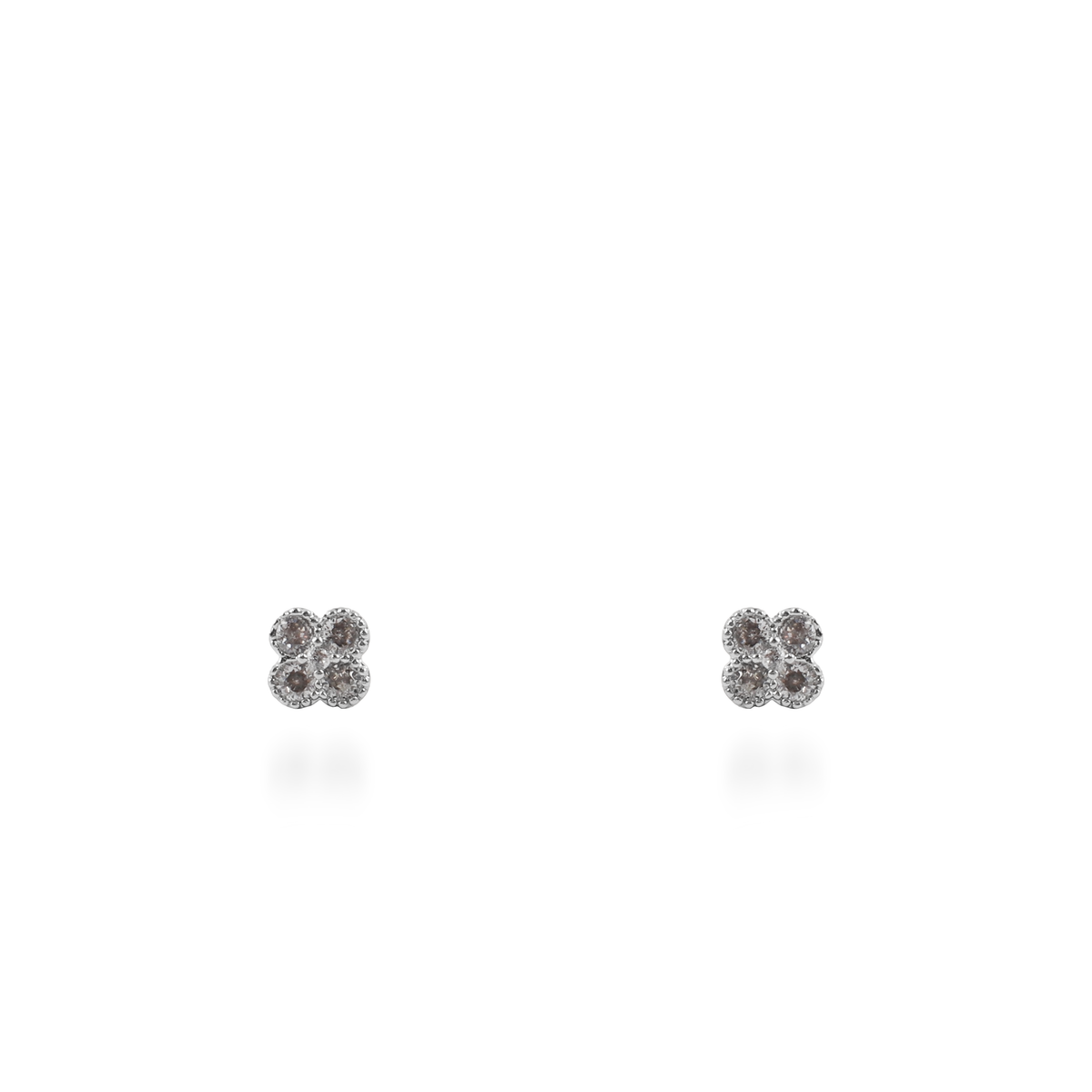 Σκουλαρίκια καρφωτά με ζιργκόν Mar and Mar Lucky Clover Sparkle Kids από ανοξείδωτο ατσάλι