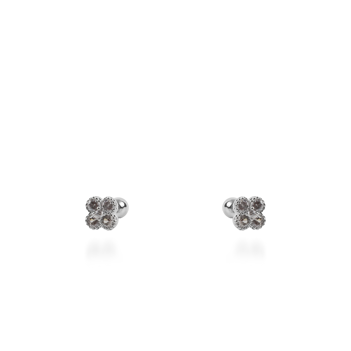 Σκουλαρίκια καρφωτά με ζιργκόν Mar and Mar Lucky Clover Sparkle Kids από ανοξείδωτο ατσάλι