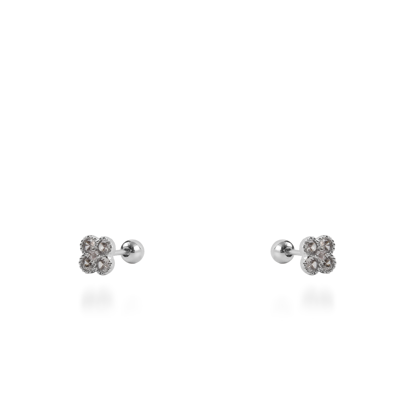 Σκουλαρίκια καρφωτά με ζιργκόν Mar and Mar Lucky Clover Sparkle Kids από ανοξείδωτο ατσάλι
