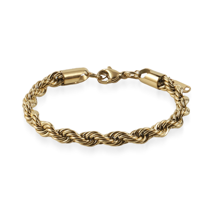 Αλυσίδα χεριού στριφτή Mar and Mar Rope 5 mm (Twisted-Gold) από ανοξείδωτο ατσάλι