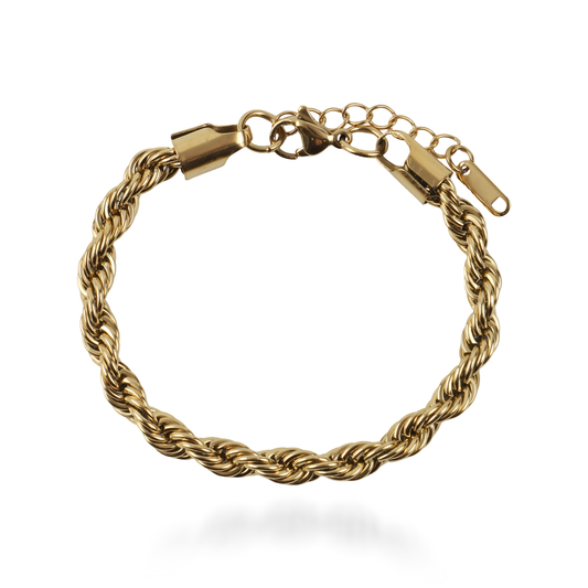 Αλυσίδα χεριού στριφτή Mar and Mar Rope 5 mm (Twisted-Gold) από ανοξείδωτο ατσάλι