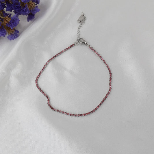 Αλυσίδα ποδιού με πέτρες ζιργκόν Tennis Riviera Anklet