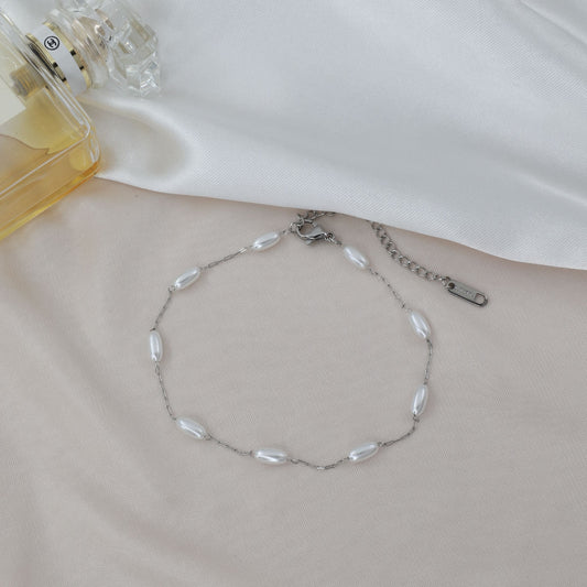 Αλυσίδα ποδιού με πέρλες Mar and Mar Ryliana Anklet από ανοξείδωτο ατσάλι
