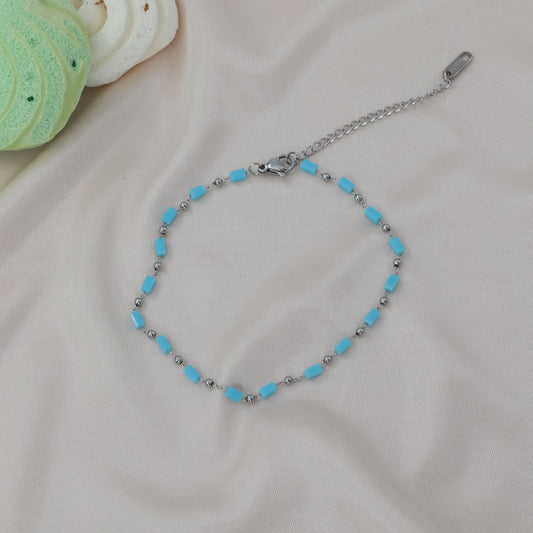 Αλυσίδα ποδιού με χάντρες Mar and Mar Ollie Anklet από ανοξείδωτο ατσάλι