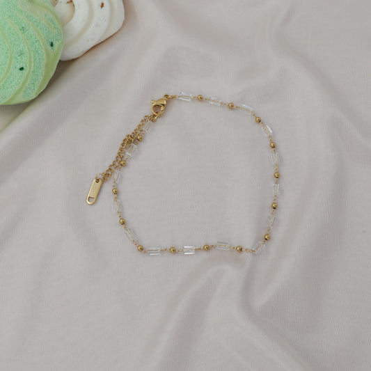 Αλυσίδα ποδιού με χάντρες Mar and Mar Ollie Anklet από ανοξείδωτο ατσάλι