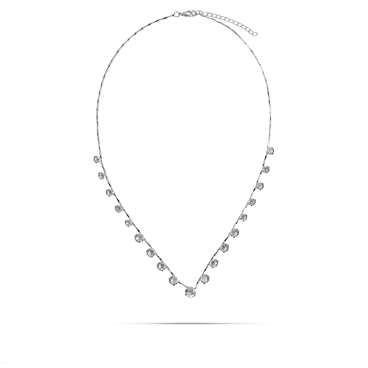 Κολιέ με πέτρες ζιργκόν Mar and Mar Aura (Silver) από ανοξείδωτο ατσάλι