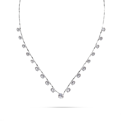 Κολιέ με πέτρες ζιργκόν Mar and Mar Aura (Silver) από ανοξείδωτο ατσάλι