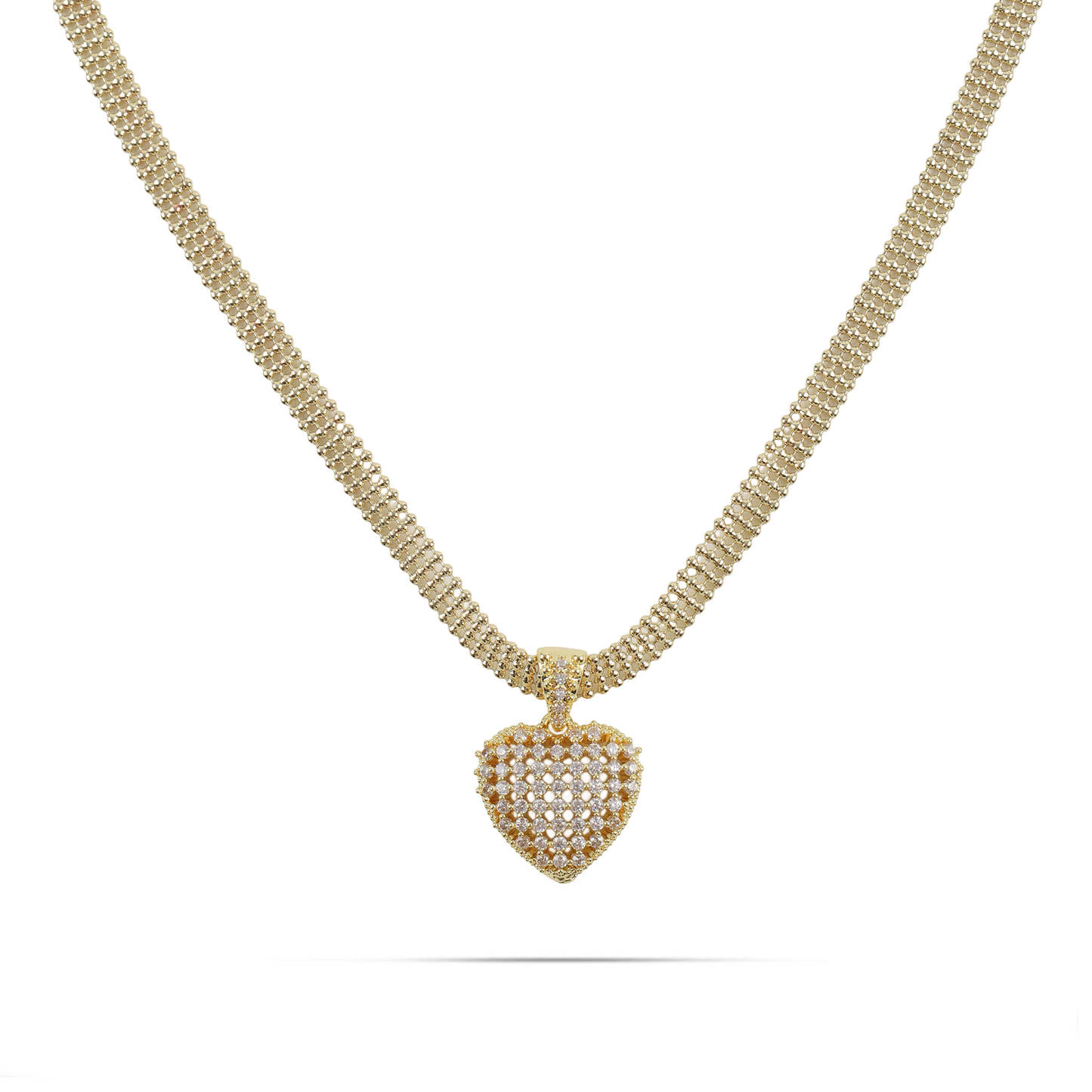 Κολιέ καρδιά με πέτρες ζιργκόν Mar and Mar Amarelia από ανοξείδωτο ατσάλι