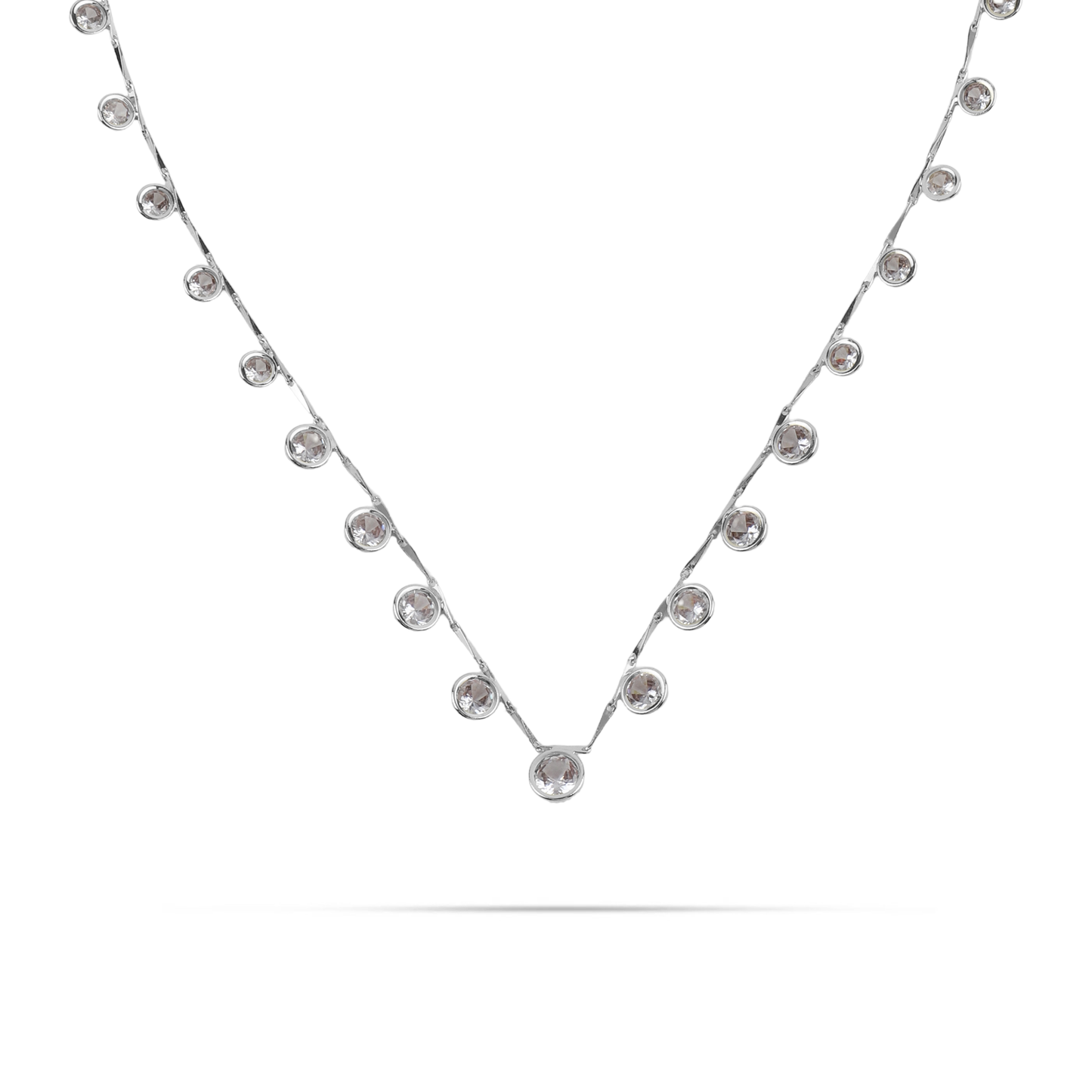 Κολιέ με πέτρες ζιργκόν Mar and Mar Eclessa (Silver) από ανοξείδωτο ατσάλι