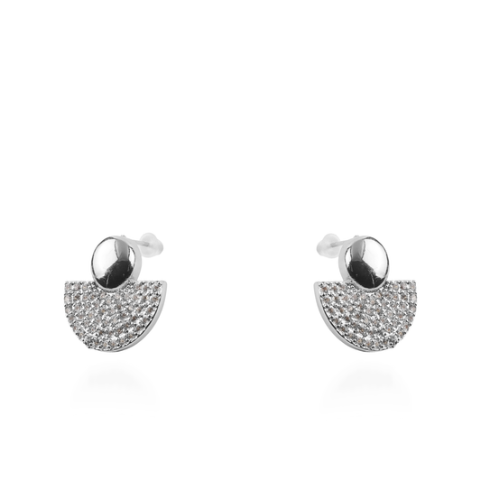 Σκουλαρίκια καρφωτά με ζιργκόν Mar and Mar Ione (Silver)