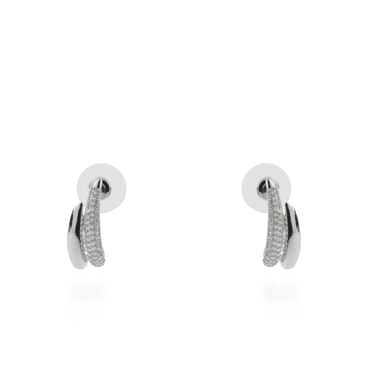 Σκουλαρίκια καρφωτά με ζιργκόν Mar and Mar Yvian (Silver)