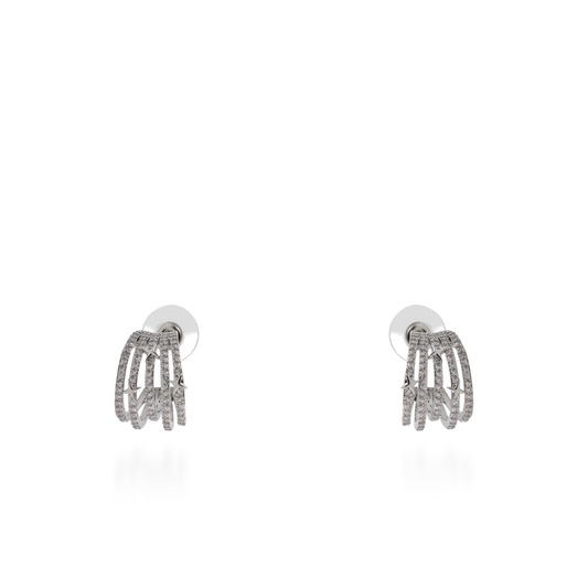 Σκουλαρίκια κρίκοι με ζιργκόν Mar and Mar Arlina (Silver)