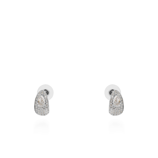 Σκουλαρίκια κρίκοι με ζιργκόν Mar and Mar Brilora (Silver)