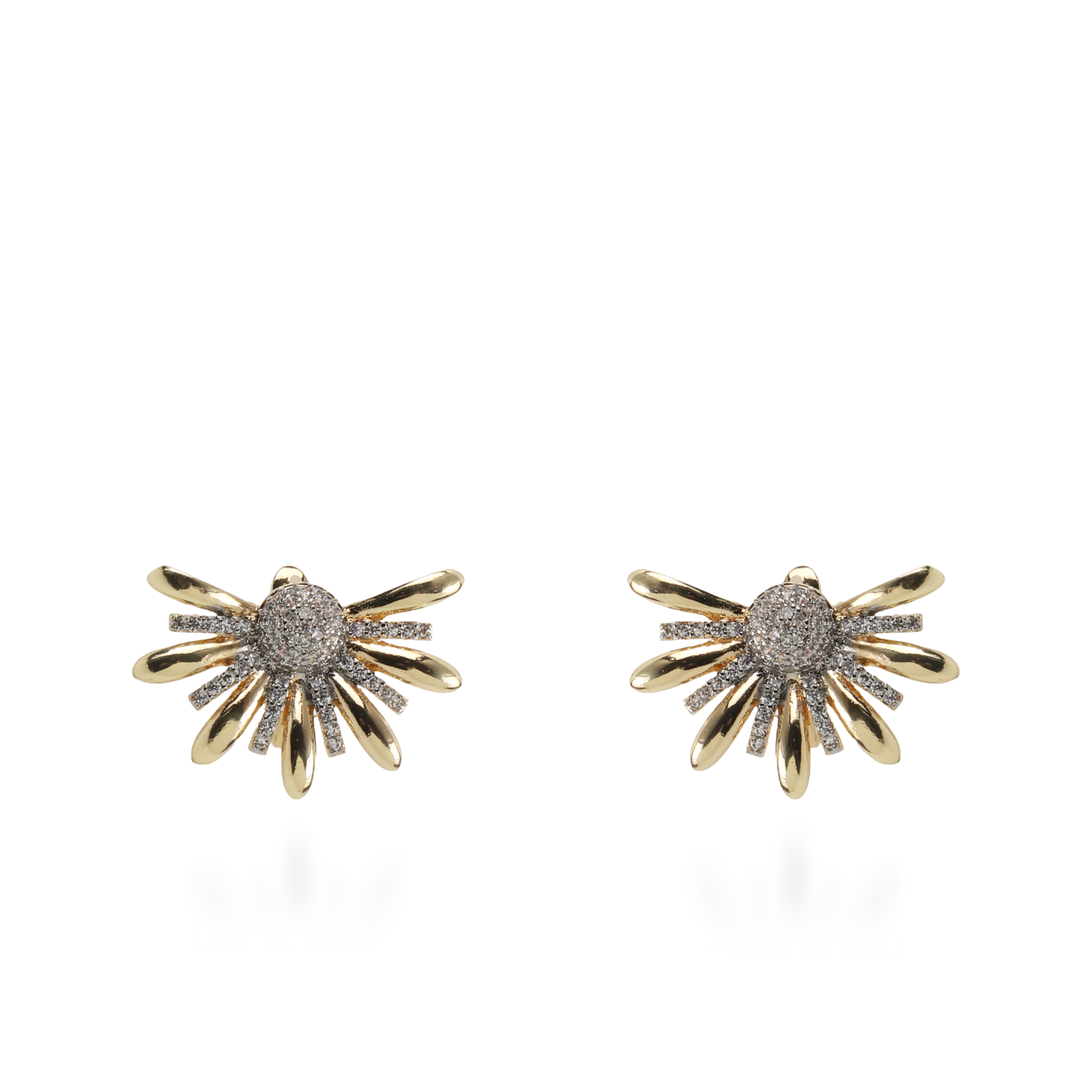 Σκουλαρίκια λουλούδια καρφωτά με ζιργκόν Mar and Mar Tioria