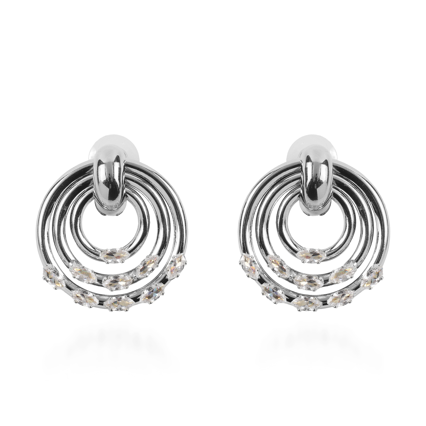Σκουλαρίκια καρφωτά με ζιργκόν Mar and Mar Riona (Silver)