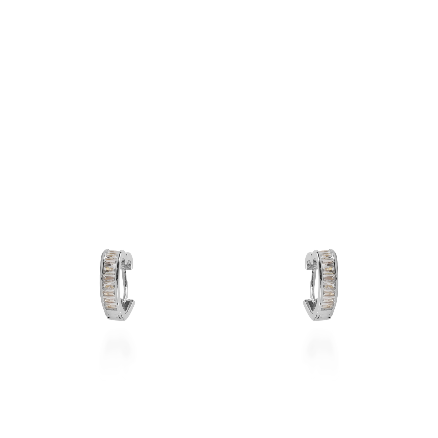 Σκουλαρίκια κρίκοι καρδούλες με ζιργκόν Mar and Mar Velira (Silver)