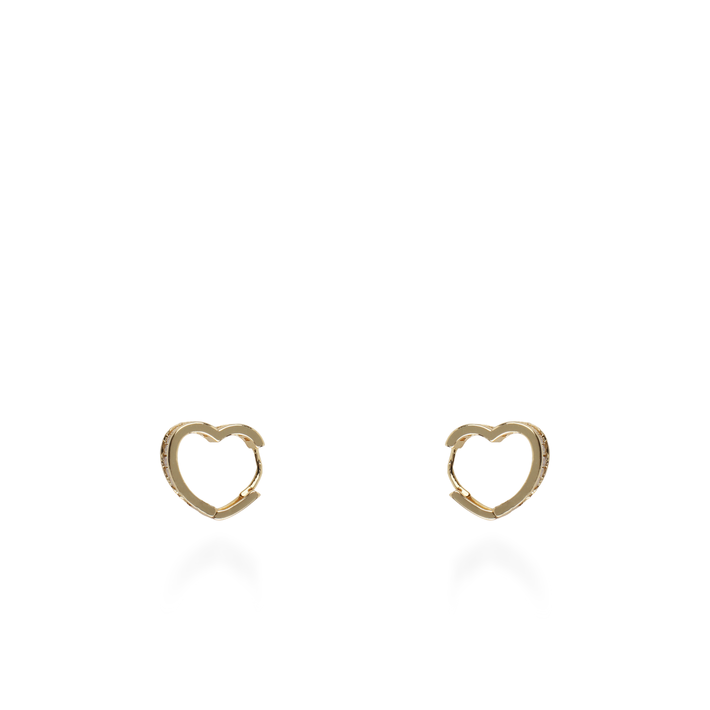 Σκουλαρίκια κρίκοι καρδούλες με ζιργκόν Mar and Mar Velira