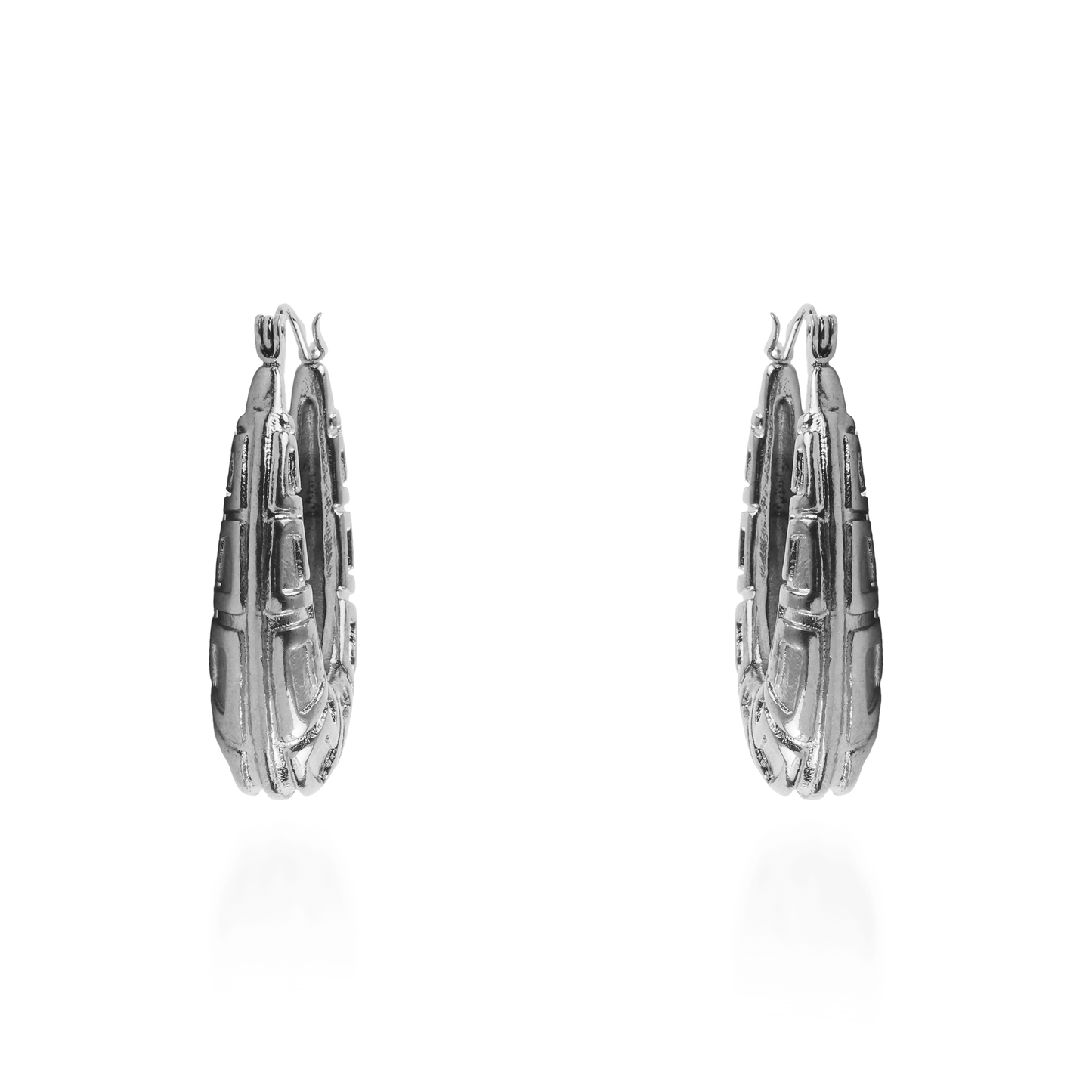 Σκουλαρίκια κρίκοι με μαίανδρο Mar and Mar Miory (Silver) από ανοξείδωτο ατσάλι