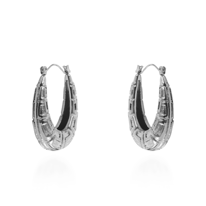 Σκουλαρίκια κρίκοι με μαίανδρο Mar and Mar Miory (Silver) από ανοξείδωτο ατσάλι