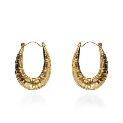 Σκουλαρίκια κρίκοι με μαίανδρο Mar and Mar Miory από ανοξείδωτο ατσάλι