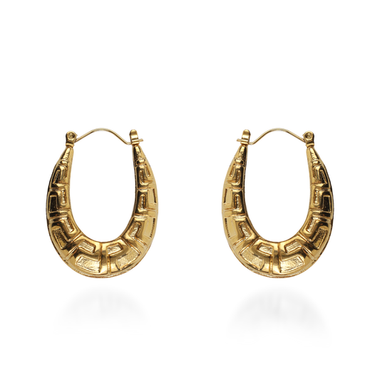 Σκουλαρίκια κρίκοι με μαίανδρο Mar and Mar Miory από ανοξείδωτο ατσάλι