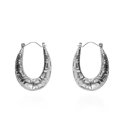 Σκουλαρίκια κρίκοι με μαίανδρο Mar and Mar Miory (Silver) από ανοξείδωτο ατσάλι