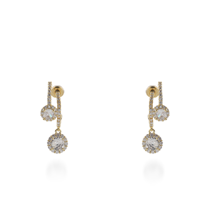 Σκουλαρίκια κρεμαστά με ζιργκόν Mar and Mar Deline