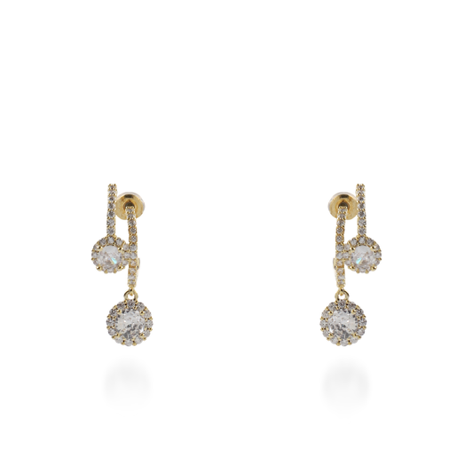 Σκουλαρίκια κρεμαστά με ζιργκόν Mar and Mar Deline