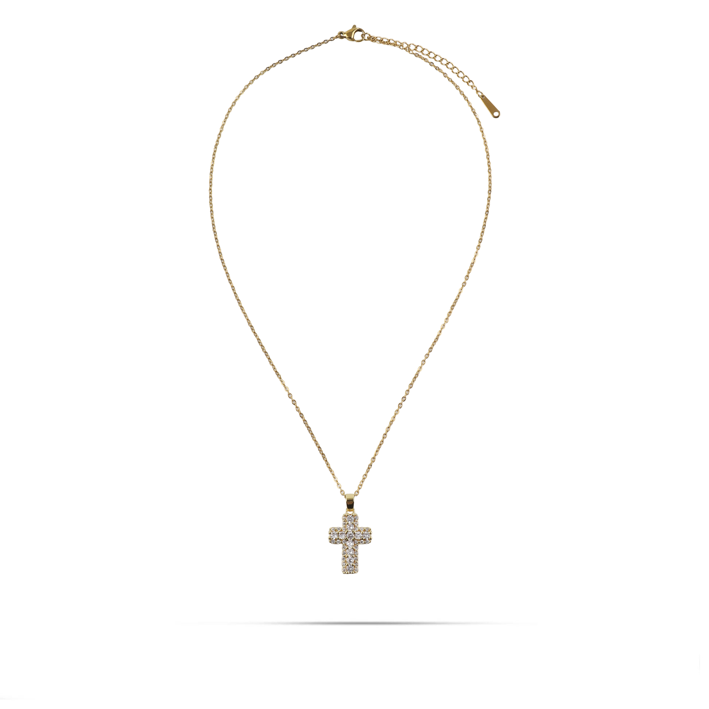 Κολιέ σταυρός με πέτρες ζιργκόν Mar and Mar Velmira από ανοξείδωτο ατσάλι