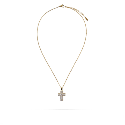 Κολιέ σταυρός με πέτρες ζιργκόν Mar and Mar Velmira από ανοξείδωτο ατσάλι