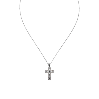 Κολιέ σταυρός με πέτρες ζιργκόν Mar and Mar Judith από ανοξείδωτο ατσάλι