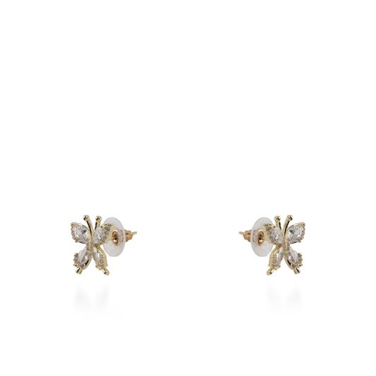 Σκουλαρίκια καρφωτά πεταλούδες με ζιργκόν Mar and Mar Mariel