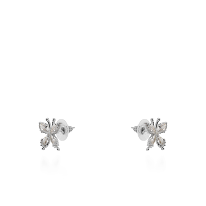 Σκουλαρίκια καρφωτά πεταλούδες με ζιργκόν Mar and Mar Mariel (Silver)