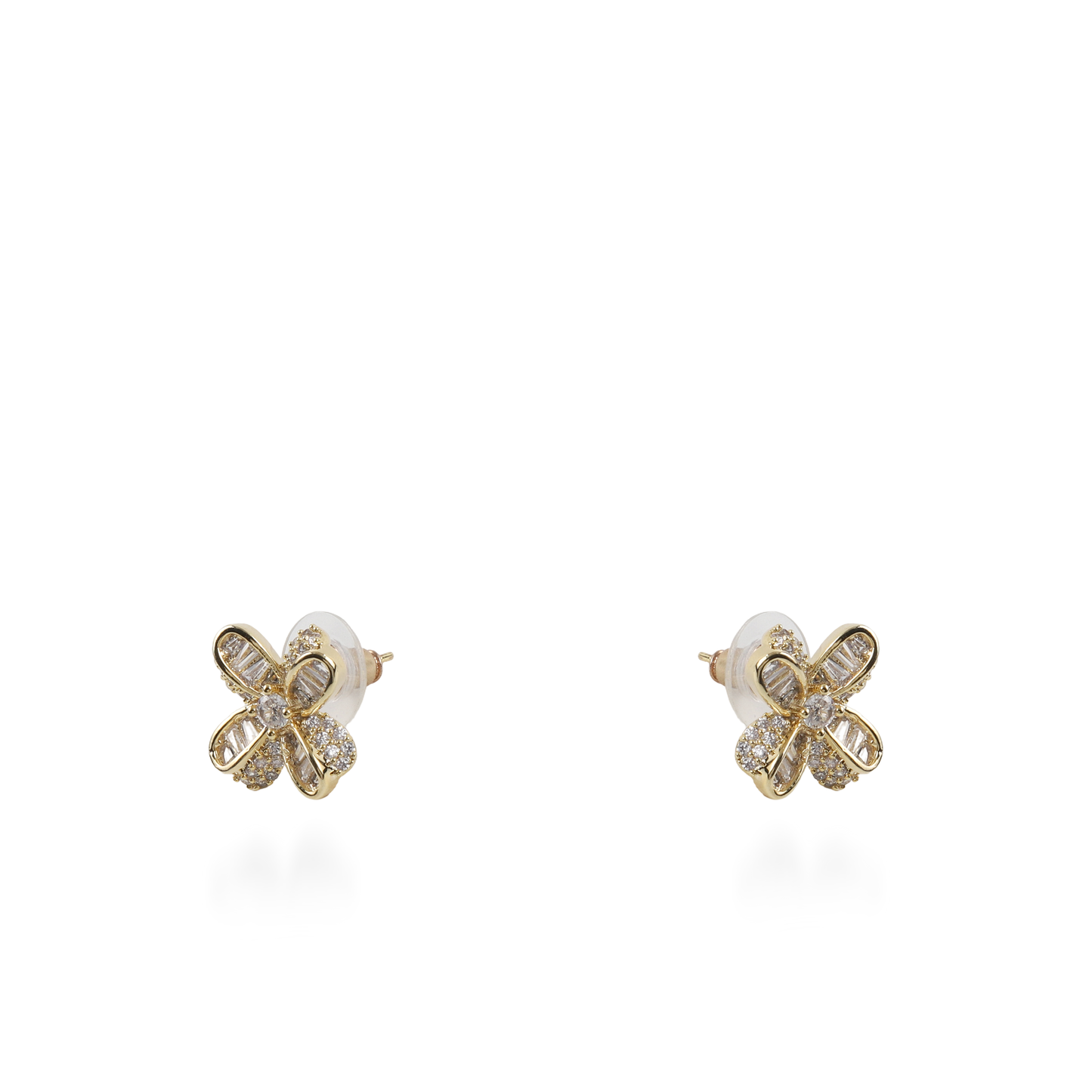 Σκουλαρίκια λουλούδια καρφωτά με ζιργκόν Mar and Mar Lirena