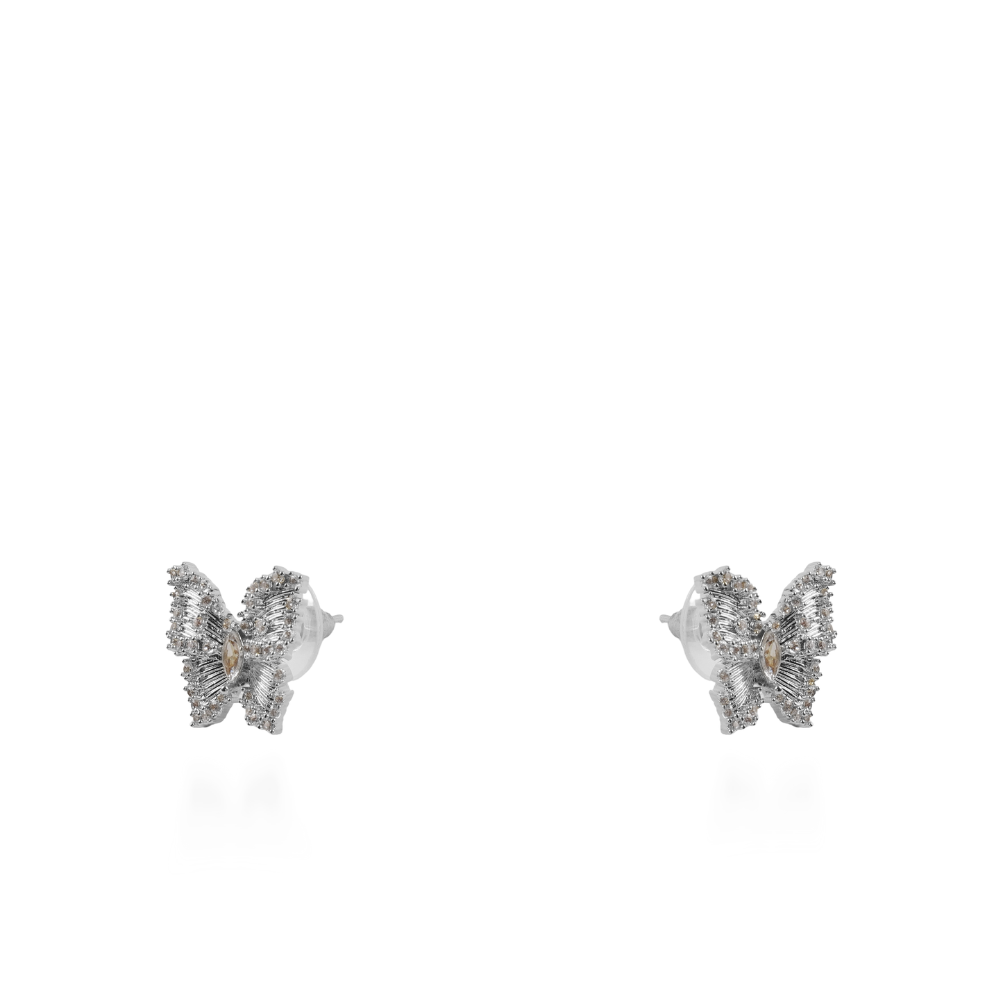 Σκουλαρίκια καρφωτά πεταλούδες με ζιργκόν Mar and Mar Cirelia (Silver)
