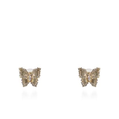 Σκουλαρίκια καρφωτά πεταλούδες με ζιργκόν Mar and Mar Cirelia