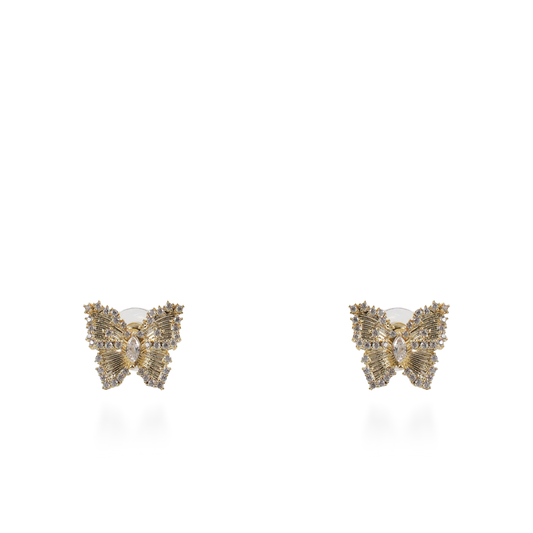 Σκουλαρίκια καρφωτά πεταλούδες με ζιργκόν Mar and Mar Cirelia