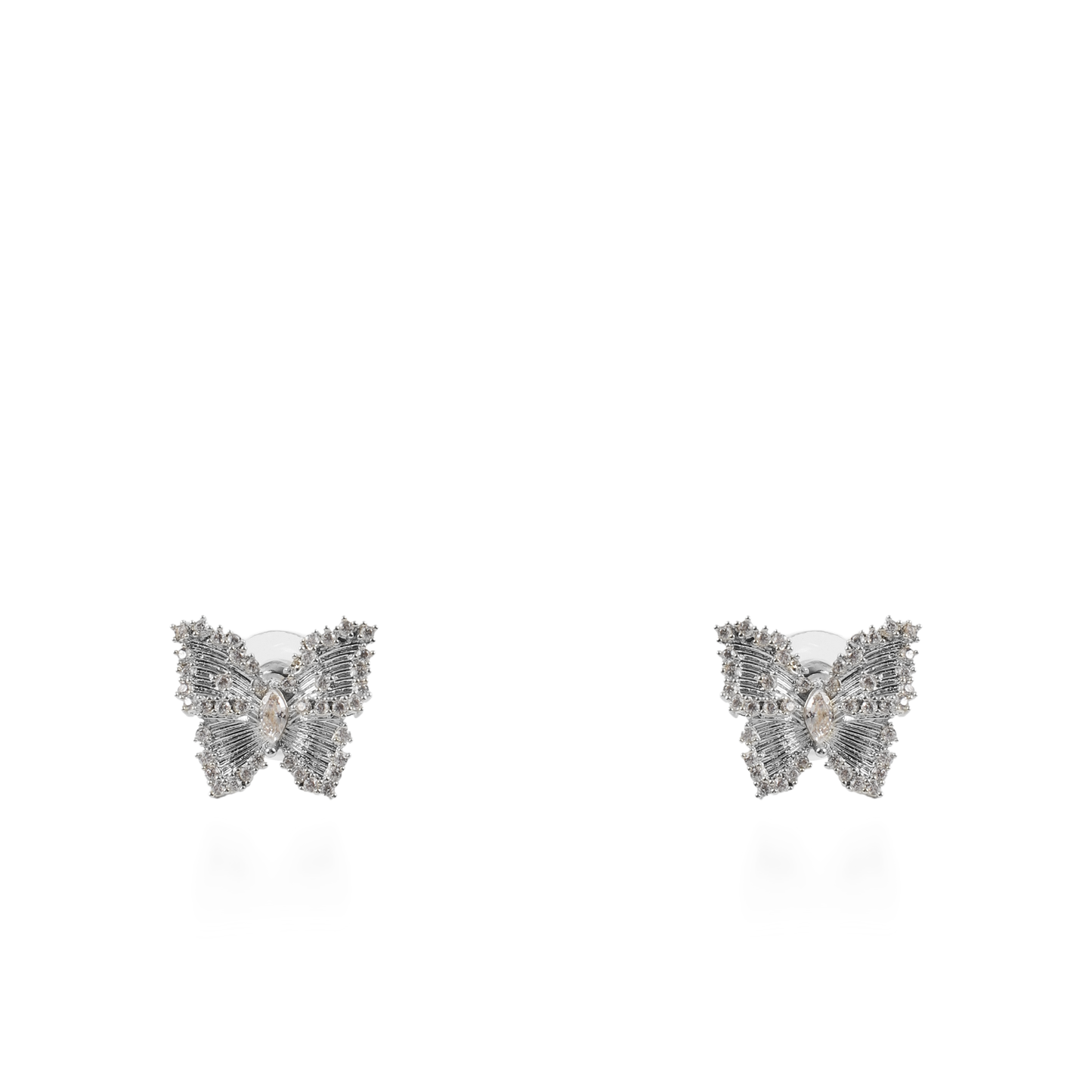 Σκουλαρίκια καρφωτά πεταλούδες με ζιργκόν Mar and Mar Cirelia (Silver)