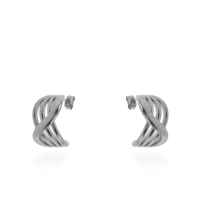 Σκουλαρίκια καρφωτά Mar and Mar Olisse (Silver) από ανοξείδωτο ατσάλι