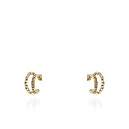 Σκουλαρίκια κρίκοι με ζιργκόν Mar and Mar Nelia από ανοξείδωτο ατσάλι