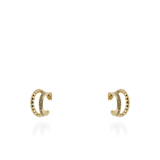 Σκουλαρίκια κρίκοι με ζιργκόν Mar and Mar Nelia από ανοξείδωτο ατσάλι