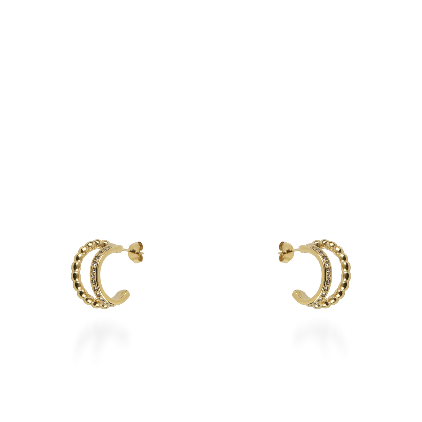 Σκουλαρίκια κρίκοι με ζιργκόν Mar and Mar Nelia από ανοξείδωτο ατσάλι