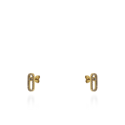 Σκουλαρίκια καρφωτά με ζιργκόν Mar and Mar Palvia από ανοξείδωτο ατσάλι