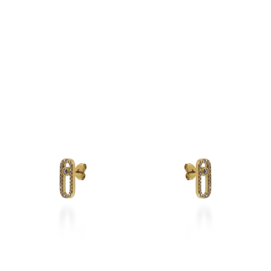 Σκουλαρίκια καρφωτά με ζιργκόν Mar and Mar Palvia από ανοξείδωτο ατσάλι