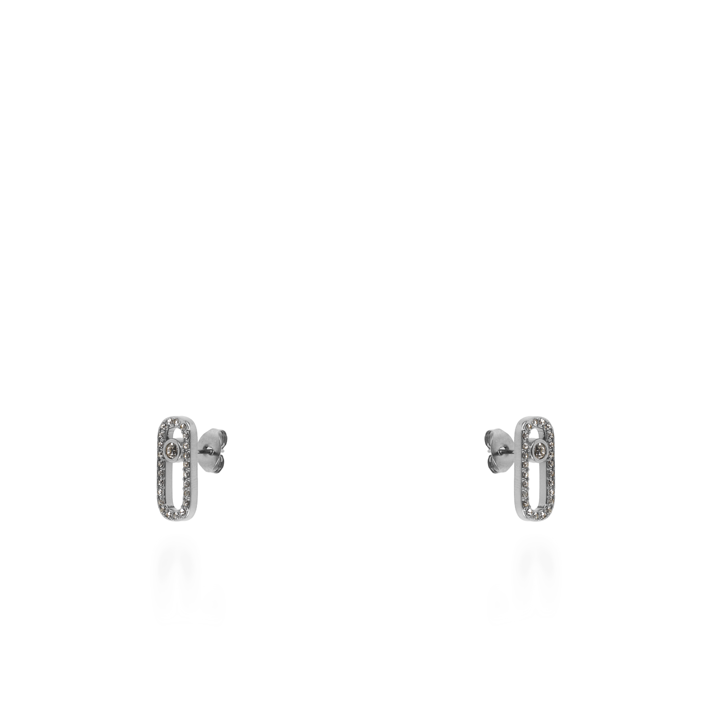 Σκουλαρίκια καρφωτά με ζιργκόν Mar and Mar Palvia (Silver) από ανοξείδωτο ατσάλι