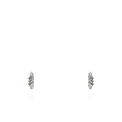 Σκουλαρίκια κρικοί με ζιργκόν Mar and Mar Kytha (Silver) από ανοξείδωτο ατσάλι