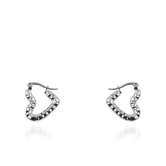 Σκουλαρίκια κρίκοι καρδιές Mar and Mar Amary από ανοξείδωτο ατσάλι