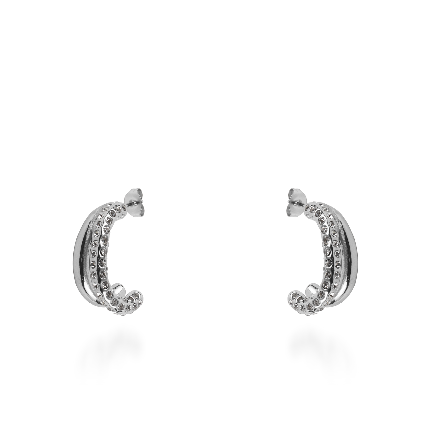 Σκουλαρίκια καρφωτά με ζιργκόν Mar and Mar Phaedra από ανοξείδωτο ατσάλι